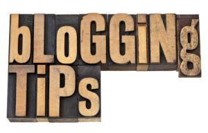 blogging tips in letterpress type